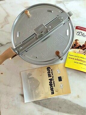 Whirley-Pop Stovetop Popcorn Popper - Silver with Wood Handles